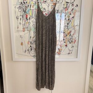 Lovestich olive green, light blue and white Patterned Dress